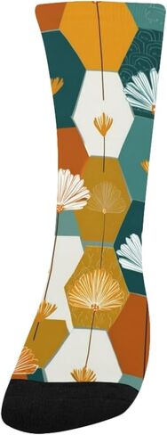 جوارب المشي لمسافات طويلة الفنية النباتية الرجعية - جوارب شتوية حرارية سميكة دافئة للأولاد والبنات الصغار للمدرسة، والارتداء اليومي والأنشطة الخارجية in Kuwait