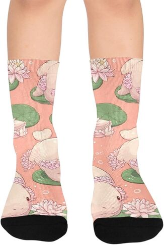 جوارب Lily Pad Hippos الوردية للمشي لمسافات طويلة - جوارب شتوية حرارية سميكة دافئة للأولاد والبنات للمدرسة، والارتداء اليومي والأنشطة الخارجية in Kuwait