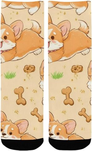 جوارب المشي لمسافات طويلة بطبعة كورجي المرحة - جوارب شتوية حرارية سميكة دافئة للأطفال الصغار للأولاد والبنات للمدرسة، والارتداء اليومي والأنشطة الخارجية in Kuwait