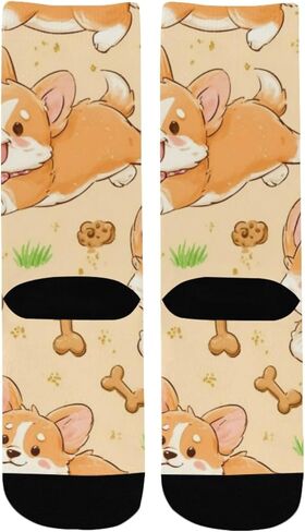 جوارب المشي لمسافات طويلة بطبعة كورجي المرحة - جوارب شتوية حرارية سميكة دافئة للأطفال الصغار للأولاد والبنات للمدرسة، والارتداء اليومي والأنشطة الخارجية in Kuwait