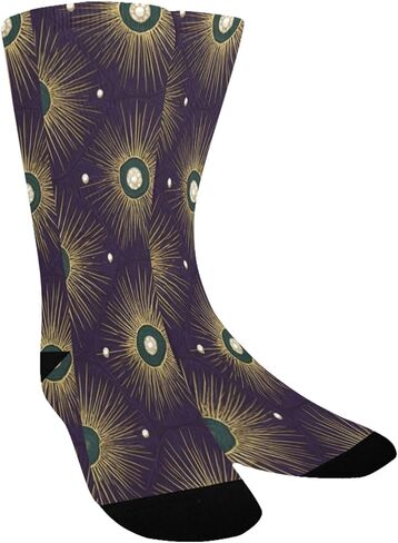 جوارب المشي لمسافات طويلة باللون الأرجواني الاحتفالي من Retro Art - جوارب شتوية حرارية سميكة دافئة للأولاد والبنات للمدرسة، والارتداء اليومي والأنشطة الخارجية in Kuwait