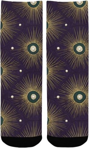 جوارب المشي لمسافات طويلة باللون الأرجواني الاحتفالي من Retro Art - جوارب شتوية حرارية سميكة دافئة للأولاد والبنات للمدرسة، والارتداء اليومي والأنشطة الخارجية in Kuwait