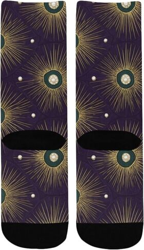 جوارب المشي لمسافات طويلة باللون الأرجواني الاحتفالي من Retro Art - جوارب شتوية حرارية سميكة دافئة للأولاد والبنات للمدرسة، والارتداء اليومي والأنشطة الخارجية in Kuwait