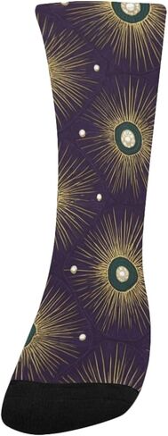 جوارب المشي لمسافات طويلة باللون الأرجواني الاحتفالي من Retro Art - جوارب شتوية حرارية سميكة دافئة للأولاد والبنات للمدرسة، والارتداء اليومي والأنشطة الخارجية in Kuwait