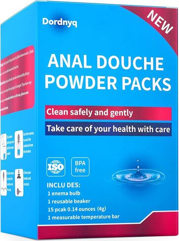 Anal Douche Powder Anal Cleaner Shower Enema nal Cleaner pH Balanced Includes rinsing Beaker and 12 Packs of Anal Douche Powder in Saudi Arabia