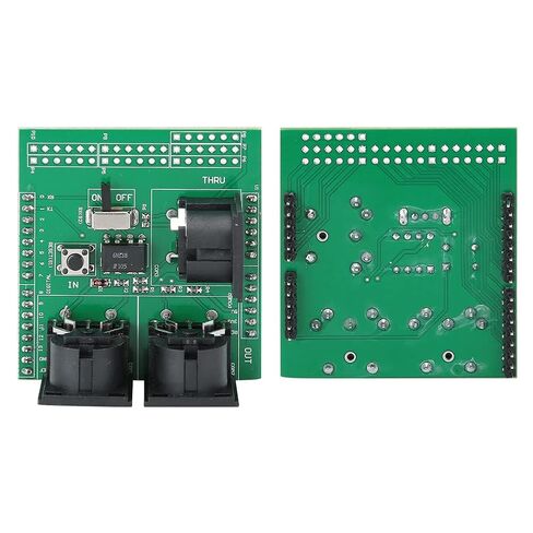 لوحة محول SUNGOOYUE MIDI، PCB أخضر، 57.4 × 53.1 مم، مع منافذ INOUTTHRU، مفتاح RUNPGM للبرمجة، متوافق مع in Saudi Arabia