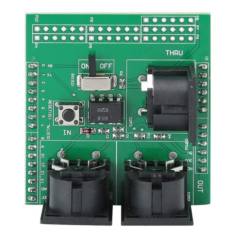 لوحة محول SUNGOOYUE MIDI، PCB أخضر، 57.4 × 53.1 مم، مع منافذ INOUTTHRU، مفتاح RUNPGM للبرمجة، متوافق مع in Saudi Arabia