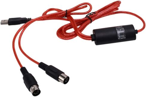 محول 5-Pin Midi إلى USB In-Out محول لأجهزة الكمبيوتر المحمول التي تعمل بنظام iOS إلى لوحة مفاتيح البيانو الموسيقية باللون الأحمر 210595 in Saudi Arabia