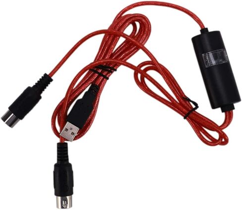 5-Pin Midi to USB in-Out Adapter Converter for iOS Laptop to Music Piano Keyboard red 210595 in Saudi Arabia