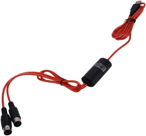 محول 5-Pin Midi إلى USB In-Out محول لأجهزة الكمبيوتر المحمول التي تعمل بنظام iOS إلى لوحة مفاتيح البيانو الموسيقية باللون الأحمر 210595 in Saudi Arabia
