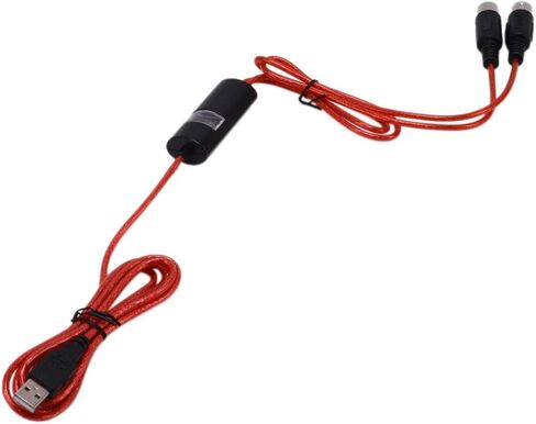 محول 5-Pin Midi إلى USB In-Out محول لأجهزة الكمبيوتر المحمول التي تعمل بنظام iOS إلى لوحة مفاتيح البيانو الموسيقية باللون الأحمر 210595 in Saudi Arabia