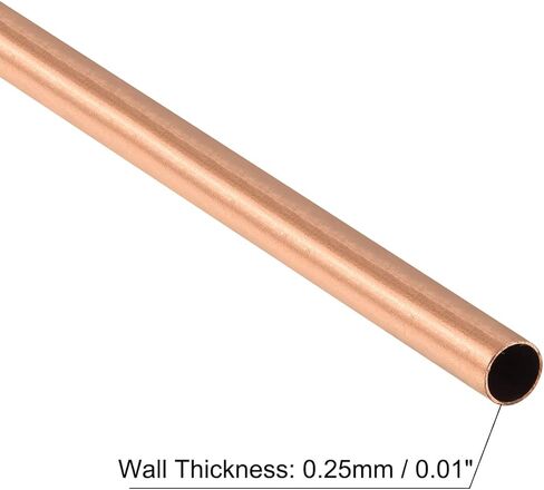 Copper Round Tube 4mm OD 0.25mm Wall Thickness 200mm Length Pipe Tubing 2 Pcs in Saudi Arabia