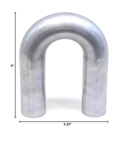 HPS 1.75 بوصة OD، 180 درجة U Bend أنابيب الكوع الألومنيوم، 6 بوصة طول الساق على كل جانب، 2 1/4 بوصة Clr، 6061 T6 سلس 16 مقياس، سمك الجدار: 0.065 بوصة، ALE180-91907، 1.75 بوصة OD، ألومنيوم in Kuwait