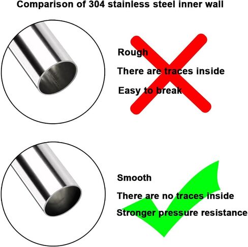 2 Pcs 3/8" OD 304 Stainless Steel Tube, 12" Long, Thickened 304 Stainless Steel Seamless Tubing Round Metal Pipe, Industrial Metal Straight Tube(Industrial cold-rolled steel pipe) in Kuwait