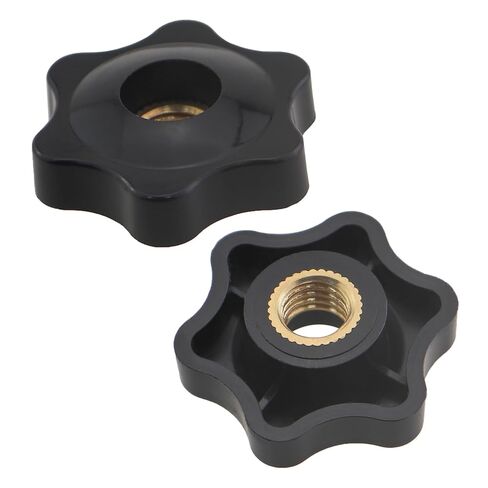 10PCS M8 Black Star Handle Nuts Plastic Star Shaped Handle Threaded Inserts Compatible with DIY Fixtures for Lawnmower Knobs Mechanical Locking Clamping Kits in Saudi Arabia