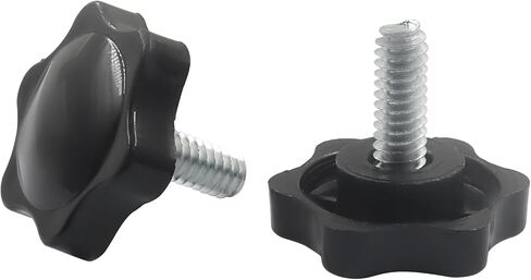 10Pcs 1/4"-20 Star Hand Knobs, Black Plastic Clamping Knob Handle with Threaded Post Hex Shaped Grip for Furniture, Fixtures & Umbrella Base(1/4"-20 * 16) in Saudi Arabia