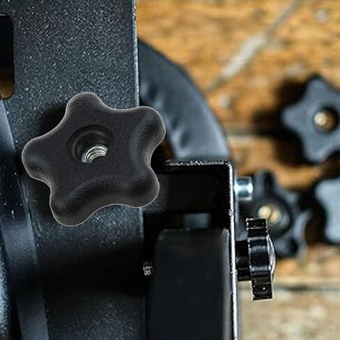 6 قطع من مقابض T-Track بخمس نجوم من خلال المقابض 5/16 بوصة - 18 مقابض من خلال الفتحات ومقبض ملولب للنجوم لتركيبات ثابتة الطول لسرير قاطرة آلة الحفر (5/16 بوصة) in Saudi Arabia