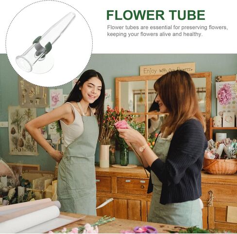 HOMSFOU Flower Water Tubes with Suction Cup 8-Pack Clear Plastic Nutrition Tubes for Flower Stem Hydration and Fresh Arrangement 4.21X1.77X1.57 Inches in Saudi Arabia