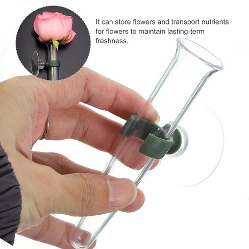 HOMSFOU Flower Water Tubes with Suction Cup 8-Pack Clear Plastic Nutrition Tubes for Flower Stem Hydration and Fresh Arrangement 4.21X1.77X1.57 Inches in Saudi Arabia