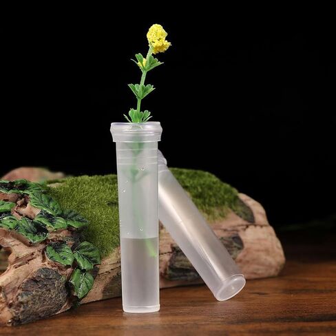 أنابيب تغذية الزهور الشفافة من Amosfun مع أغطية مقاومة للتسرب مقاس 1.42 × 4.25 بوصة، أنابيب نباتية بلاستيكية لترتيبات الزهور الطازجة والحفاظ على جذع انتشار المياه in Saudi Arabia