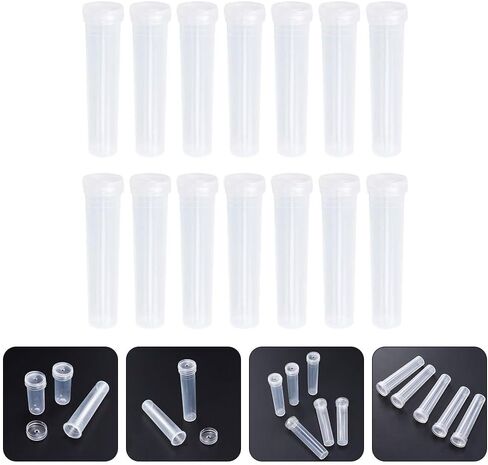 أنابيب تغذية الزهور الشفافة من Amosfun مع أغطية مقاومة للتسرب مقاس 1.42 × 4.25 بوصة، أنابيب نباتية بلاستيكية لترتيبات الزهور الطازجة والحفاظ على جذع انتشار المياه in Saudi Arabia