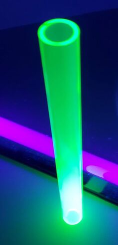 1" Diameter x 12" Long Clear Green Fluorescent Translucent Acrylic Plexiglass Tube - 1" OD x 3/4" ID x 12" in Saudi Arabia