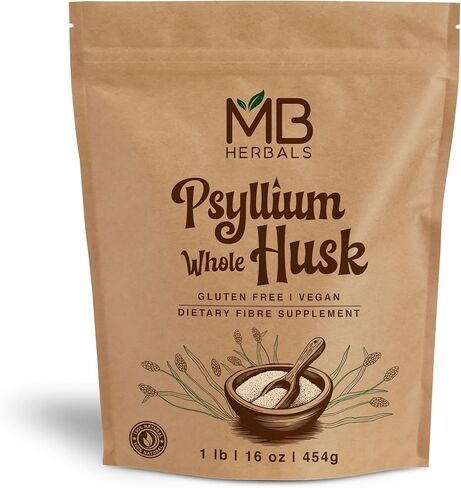MB Herbals Psyllium Husk Whole – 1 lb (16 oz) | 99% Husk Purity, Gluten-Free, Vegan, Non-GMO | Keto Friendly Fiber | Ideal for Smoothies & Baking in Saudi Arabia