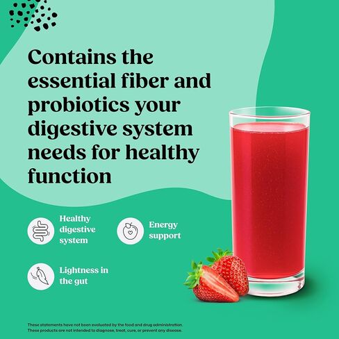 مسحوق قشر سيلليوم من كولونبروم (الفراولة) - تطهير القولون لتخفيف الانتفاخ وصحة الأمعاء - مشروب مسحوق ألياف مكنسة القولون - نباتي، خالي من الغلوتين، مكمل مسحوق الألياف غير المعدلة وراثيًا، 30 وجبة in Kuwait