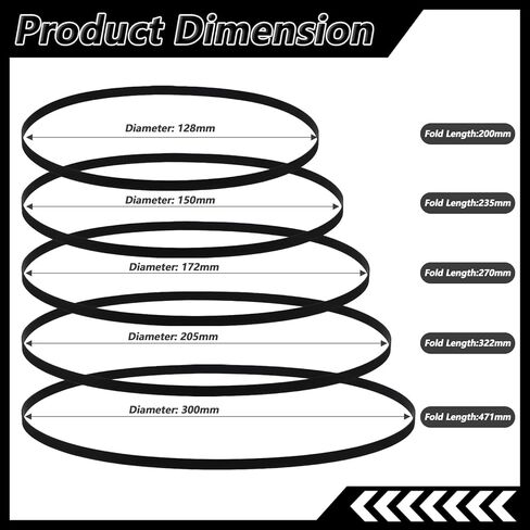 5 PCS Black Turntable Belt Rubber Flat 5 Size Piano Belt Drive Belts for Repair Replacement, Compatible with Different Specifications Belts-Driven in Saudi Arabia