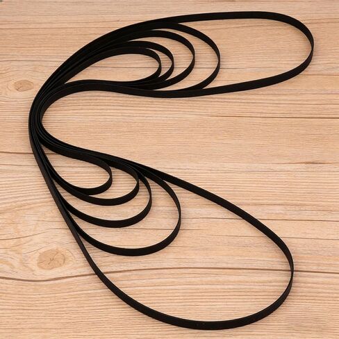 5 PCS Black Turntable Belt Rubber Flat 5 Size Piano Belt Drive Belts for Repair Replacement, Compatible with Different Specifications Belts-Driven in Saudi Arabia
