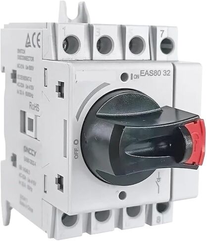 مفتاح عزل التيار المتردد EAS80، 690 فولت 3P+1، مقبض دوار لتركيب السكك الحديدية Din مع قفل، ومفاتيح فصل (40A 4P) in Kuwait