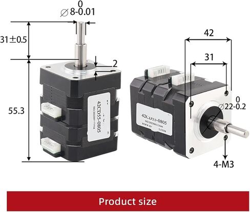 NEMA17 طبقة مزدوجة مكدسة 42CD55-0805 1.6A 270mN.m محرك متدرج للأمام والخلف محرك خطوة أوتوماتيكي صغير in Saudi Arabia