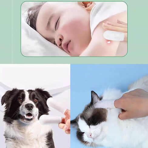 100 Pcs Cotton Finger Cots Dog Ear Wipes for Pet Ear Cleaning Cloth Finger Cots Fingers Covers Fingers Gloves Disposable for Nails Cleaning Dog Cat Teeth Cleanings Grooming Nail Trimming Precise Tasks in Saudi Arabia