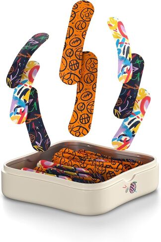 Welly Bandages | Adhesive Flexible Fabric Bravery Badges | Assorted Shapes for Minor Cuts, Scrapes, and Wounds | Colorful and Fun First Aid Tin | Sports Patterns - 48 Count in Kuwait