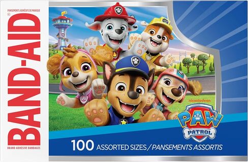 BAND-AID Brand Adhesive Bandages for Minor Cuts & Scrapes, First Aid Essential Featuring Nickelodeon Paw Patrol Characters, Fun Wound Care Treatment for Kids and Toddlers, Assorted Sizes, 100 ct in Kuwait