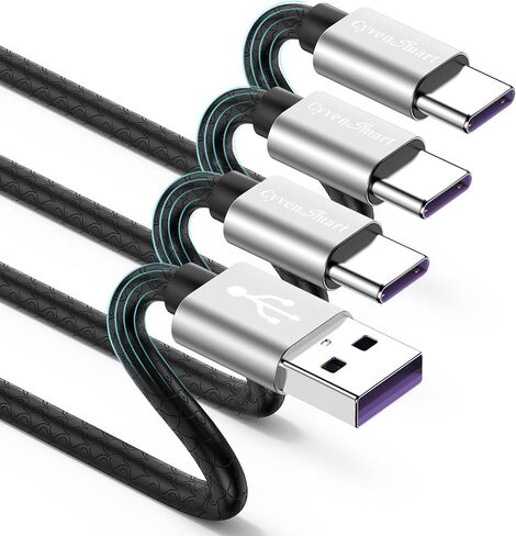 كابل USB من النوع C بطول 10 أقدام، [عبوتان] USB A 2.0 إلى USB-C 10 أقدام من النوع C شاحن سريع طويل جدًا ومتين TPE USBC إلى سلك USBA لهاتف iPhone 17/16/15 Pro Plus Pro Max Samsung Galaxy A10/A20/A51/S10/S9 Plus/Note 9 in Kuwait