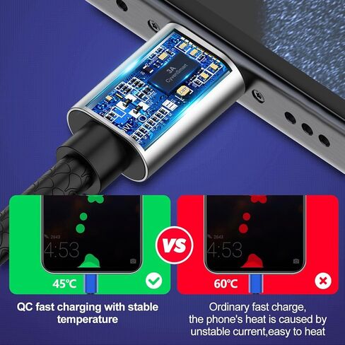 كابل USB من النوع C بطول 10 أقدام، [عبوتان] USB A 2.0 إلى USB-C 10 أقدام من النوع C شاحن سريع طويل جدًا ومتين TPE USBC إلى سلك USBA لهاتف iPhone 17/16/15 Pro Plus Pro Max Samsung Galaxy A10/A20/A51/S10/S9 Plus/Note 9 in Kuwait