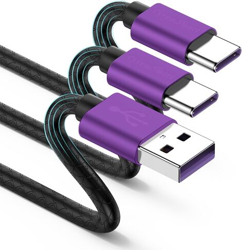 كابل USB من النوع C بطول 10 أقدام، [عبوتان] USB A 2.0 إلى USB-C 10 أقدام من النوع C شاحن سريع طويل جدًا ومتين TPE USBC إلى سلك USBA لهاتف iPhone 17/16/15 Pro Plus Pro Max Samsung Galaxy A10/A20/A51/S10/S9 Plus/Note 9 in Kuwait