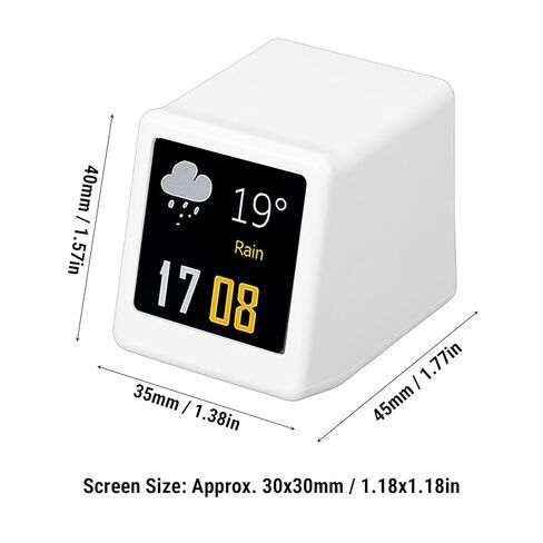 WALFRONT LED Dynamic Display, 1.54 Inch IPS Screen Weather Temperature Humidity GIF Animation Digital Clock, with Built in Network Server for Home Office Car in Saudi Arabia