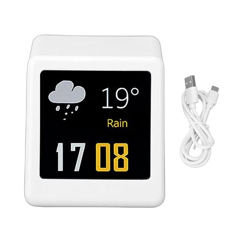 WALFRONT LED Dynamic Display, 1.54 Inch IPS Screen Weather Temperature Humidity GIF Animation Digital Clock, with Built in Network Server for Home Office Car in Saudi Arabia