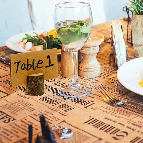 Wood Place Card Holders, 30Pcs Rustic Wooden Table Number Holders and 50Pcs Kraft Place Cards, Wood Photo Picture Holder for Wedding Party Table Name and More in Kuwait