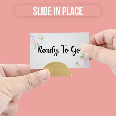 30Pcs Gold Semicircular Wooden Table Number Holders ＆ 40Pcs Place Cards with Glues, Lightweight Table Sign Holders for Wedding, Birthday Party in Kuwait