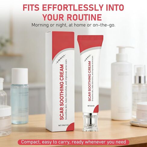 كريم مهدئ للندبات وكريم تنعيم للندبات، يساعد على تحسين المظهر، ويقلل الاحمرار، تركيبة خفيفة الوزن وغير دهنية (قطعتان) in Kuwait
