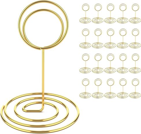 20 قطعة من حاملات أرقام الطاولة الذهبية، وحاملات بطاقات مكان مقاس 6 بوصات مع قاعدة موسعة، وحوامل صور سلكية للطاولات، ومشابك قائمة الأسماء لحفلات الزفاف، والقطع المركزية والمناسبات in Kuwait