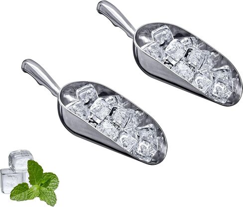 Amazing Abby - Elsa - 24-Ounce Aluminum Ice Scoops (Set of 2), Cast Aluminum Utility Scoops, Food-Grade, Good for Home and Commercial Use, NOT Dishwasher-Safe, Hand-Wash Recommended in Saudi Arabia