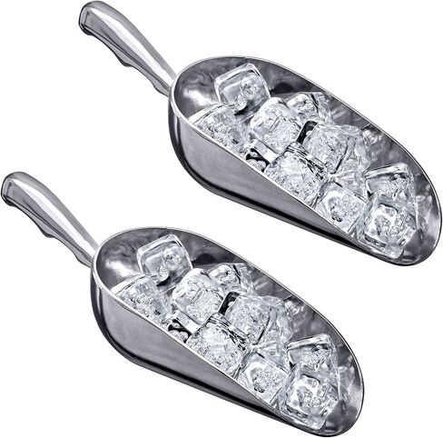 Amazing Abby - Elsa - 24-Ounce Aluminum Ice Scoops (Set of 2), Cast Aluminum Utility Scoops, Food-Grade, Good for Home and Commercial Use, NOT Dishwasher-Safe, Hand-Wash Recommended in Saudi Arabia