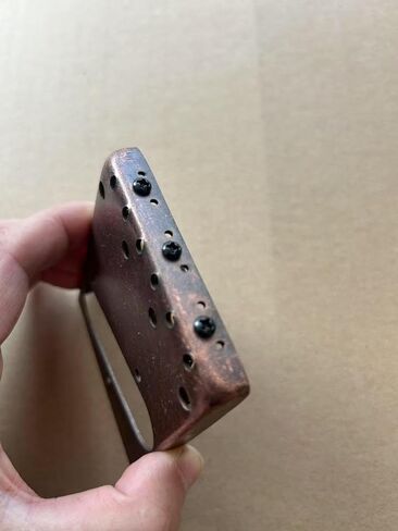 Aged Red Bronze Telecaster Bridge – Ashtray with Brass Saddles, Fits Tele Guitars – 10.8mm String Spacing, Antiqued Finish – String-Through or Top-Load – Includes Wrench in Kuwait