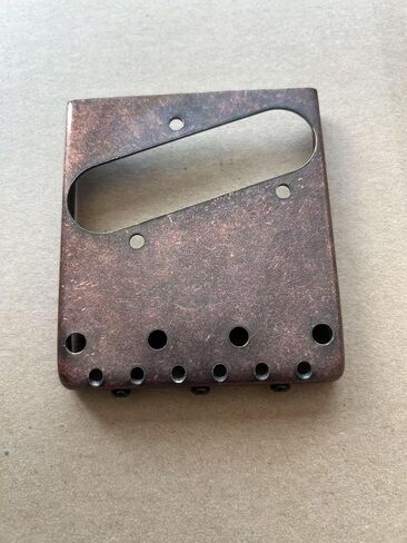 Aged Red Bronze Telecaster Bridge – Ashtray with Brass Saddles, Fits Tele Guitars – 10.8mm String Spacing, Antiqued Finish – String-Through or Top-Load – Includes Wrench in Kuwait