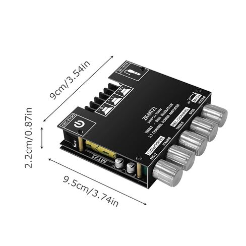ZK-MT21 2.1 Channel Bluetooth 5.0 Audio Amplifier Board 50W X 2 +100W Mini Subwoofer Power Amp for DIY Bluetooth Speaker Home Theater in Kuwait