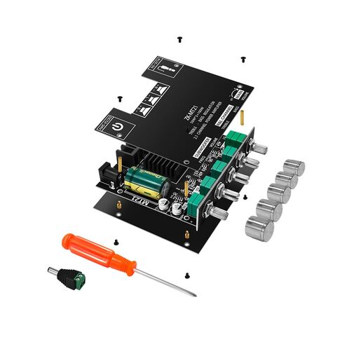 ZK-MT21 2.1 Channel Bluetooth 5.0 Audio Amplifier Board 50W X 2 +100W Mini Subwoofer Power Amp for DIY Bluetooth Speaker Home Theater in Kuwait